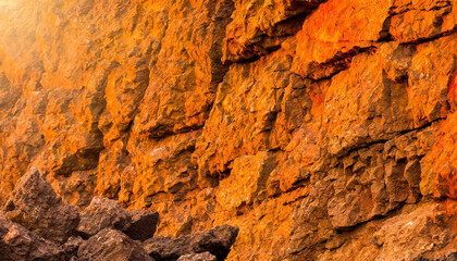 Fototapeta premium Lava rock hard texture close up at studio making