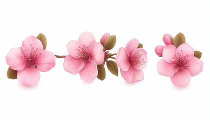 Obraz premium Spring sakura cherry blooming flowers bouquet, Design spring tree illustration