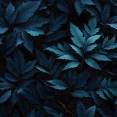 dark leaves background, generative ai