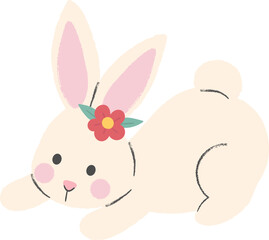 Cute rabbit illustration vector