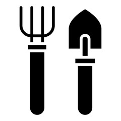 Fork And Trowel Icon Style