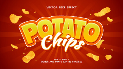 potato chips editable text effect - obrazy, fototapety, plakaty