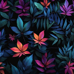 colorful leaves background, generative ai