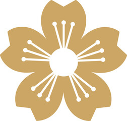 Golden cherry blossom flower illustration © TWINS DESIGN STUDIO