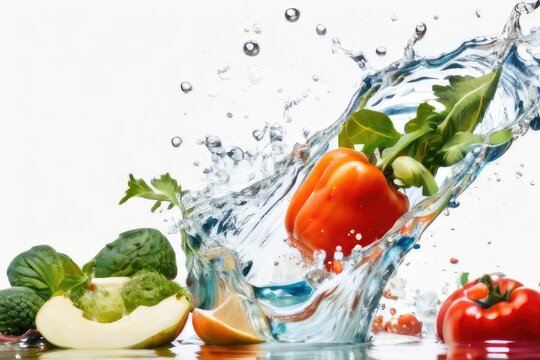 vegetables with splash