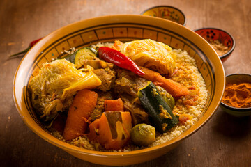 lamb couscous with mixed vegetables and spice