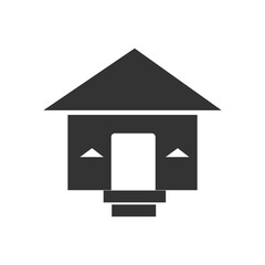 house icon on metal button