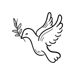 Obraz premium dove of peace on the white
