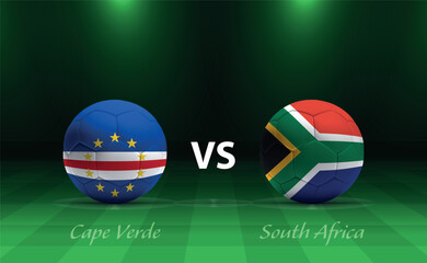 Cape Verde vs  South Africa soccer scoreboard broadcast template for africa 2023