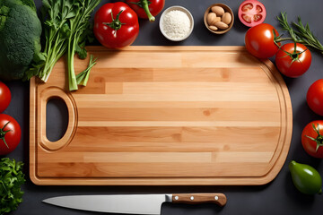 chopping board, cutting board,tomato, food, vegetable, fresh, Generative AI
