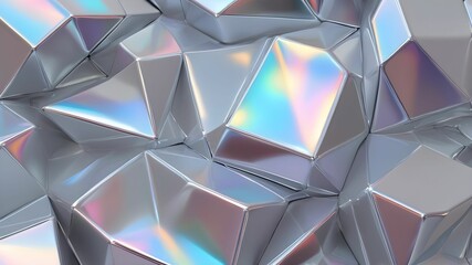 Geometric background with holographic abstract 3d texture