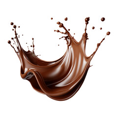 Chocolate splash isolated on white background