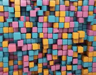 Fototapeta na wymiar Colorful cubes, 3d render