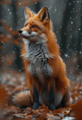 Obraz premium a_fox_with_a_beautiful_head_and_a_tan_body