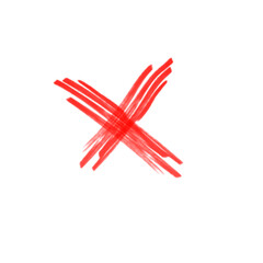 Red Brush Stroke X Sign