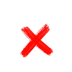 Red Brush Stroke X Sign