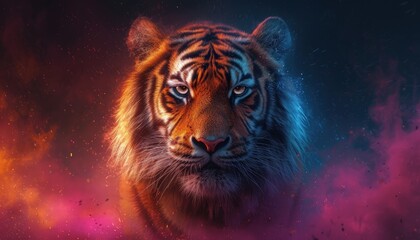 Naklejka premium a_portrait_of_a_portrait_of_a_tiger