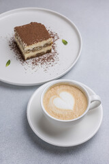 A delicious dessert in a restaurant. Close-ups