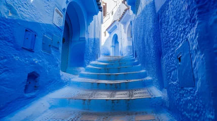 Keuken spatwand met foto Blue staircases © khan