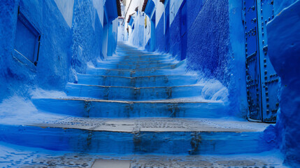 Blue staircases