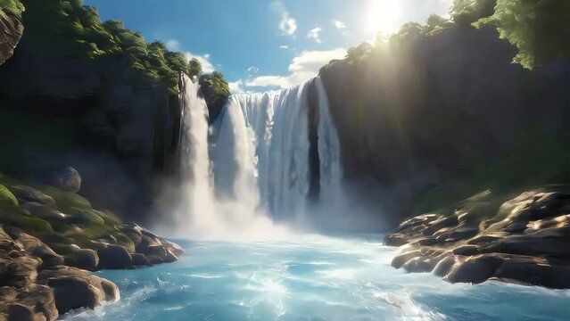 waterfall in the mountains