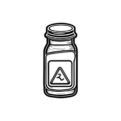 glass jar with label.