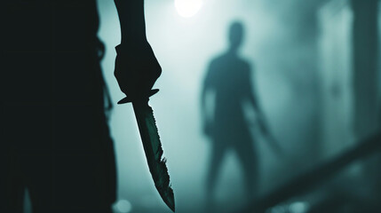 blur silhouette of knife