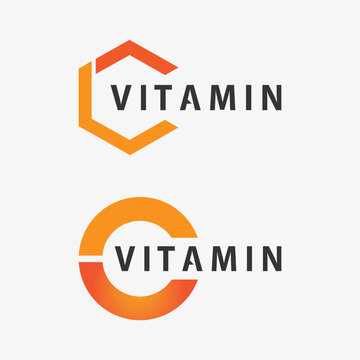 vitamin c logo vector design vector icon health nutrition