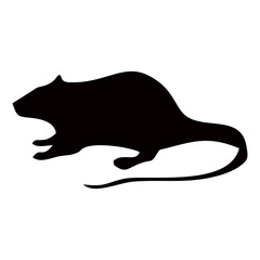 Chinese New Year black rat silhouette