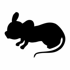 Chinese New Year black rat silhouette