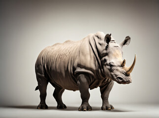 Obraz premium Rhino in the White Background