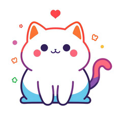 Chubby Cat Cartoon image. Cute cat drawing image. Cute Cat Cartoon Animal