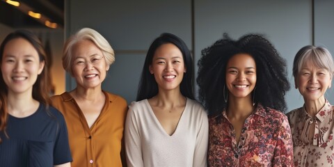 Fototapeta premium Multi ethnic group of successful office workers women
