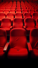 Fototapeta premium Bold Red Movie Theater Chairs