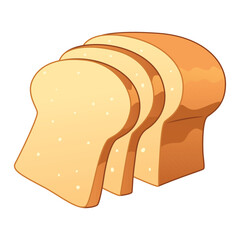 White Bread Vector Cartoon Illustration