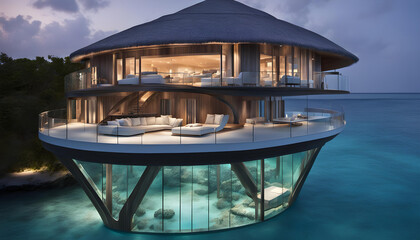 Fototapeta premium pool in the night