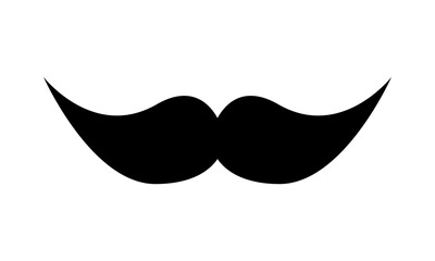 Black vintage moustache man icon flat vector icon