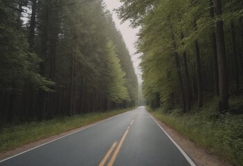 Beautiful tree lined road in the Tunnel of Trees on a drive through Emmet County from Harbor Springs