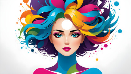 mental health stress free art and creativity vector illustration