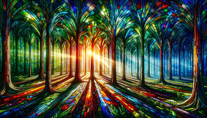 Stained glass Forest