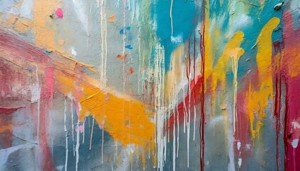 abstract watercolor background, Messy paint strokes and smudges on an old painted wall background....