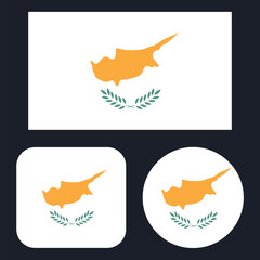 Cyprus flag in rectangle square and circle