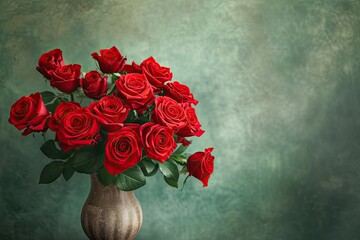 Romantic red rose bouquet symbol of love and passion. Floral beauty with fresh roses perfect for valentine day. Nature elegance in bunch of blooming ideal for weddings and anniversaries