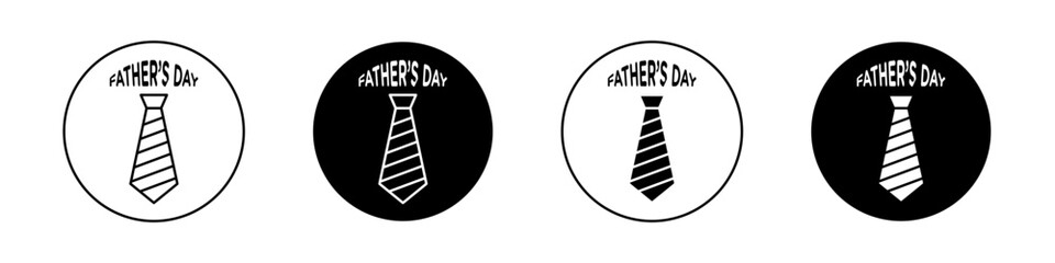 Fathers day icon Set. Happy daddy day vector symbol in a black filled and outlined style. - obrazy, fototapety, plakaty