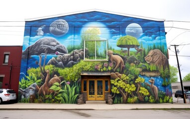 Earth Day Mural Depicting Nature's Beauty