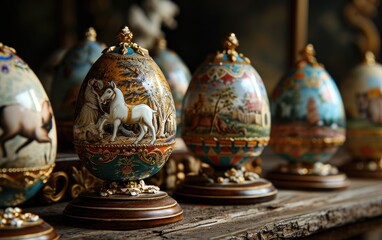 Easter Egg Carousel with Animals and Scenes