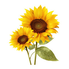 Sunflower flowers isolated on white background Photo PNG