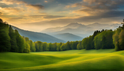 Fototapeta premium sunrise in the mountains