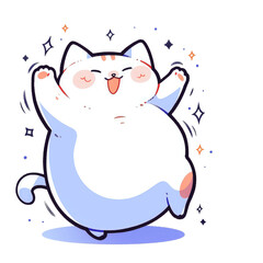 Chubby Cat Cartoon image. Cute cat drawing image. Cute Cat Cartoon Animal