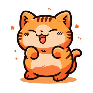 Chubby Cat Cartoon image. Cute cat drawing image. Cute Cat Cartoon Animal